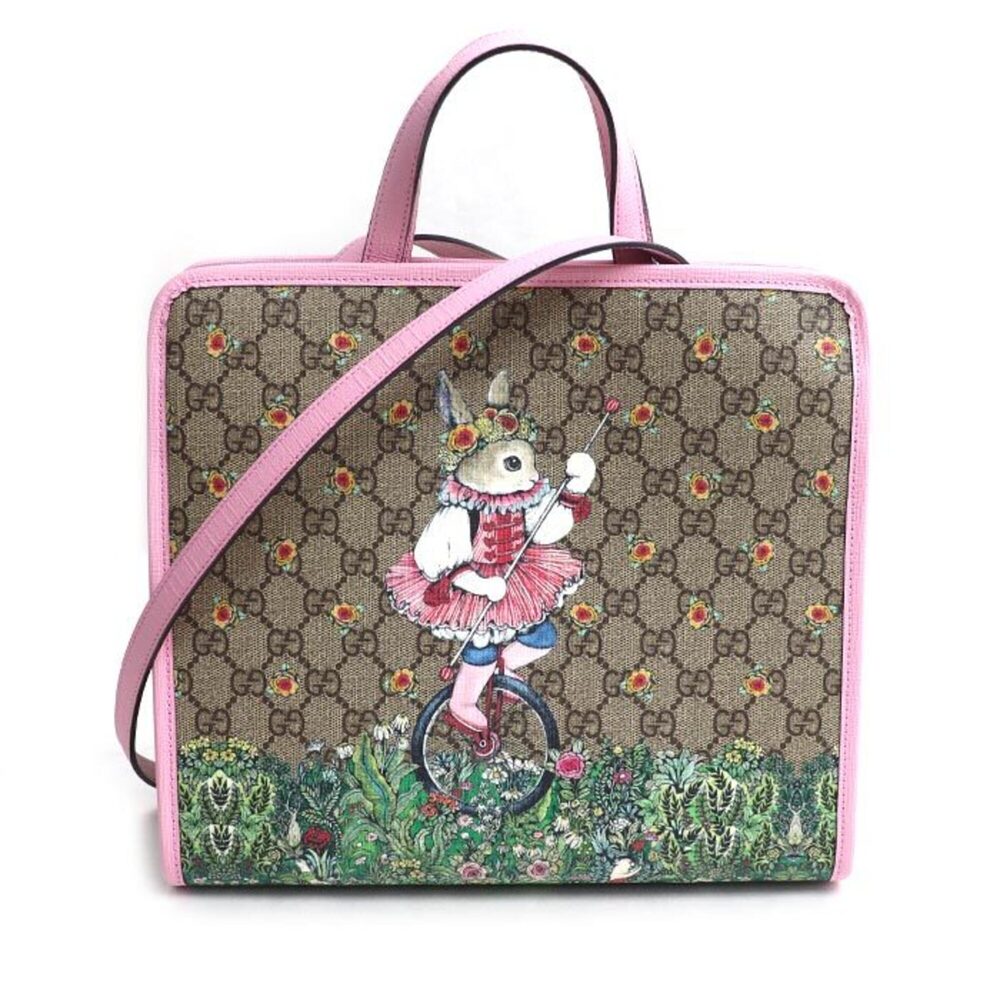 GUCCI Higuchi Yuuko Children's Tote 2-Way Shoulder Bag Beige Pink 630542 Women's
